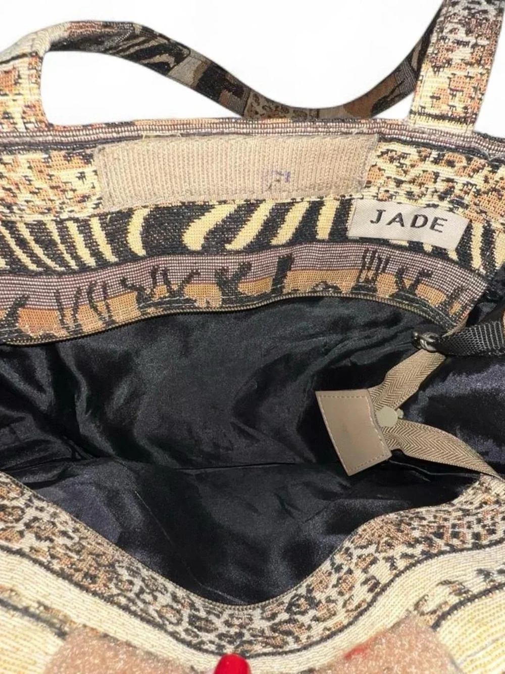 Jade Safari-Print Tote in Brown and Black